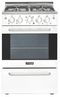 Prestige by Unique 24″ Convection Gas Range - UGP-24V PC1 W 