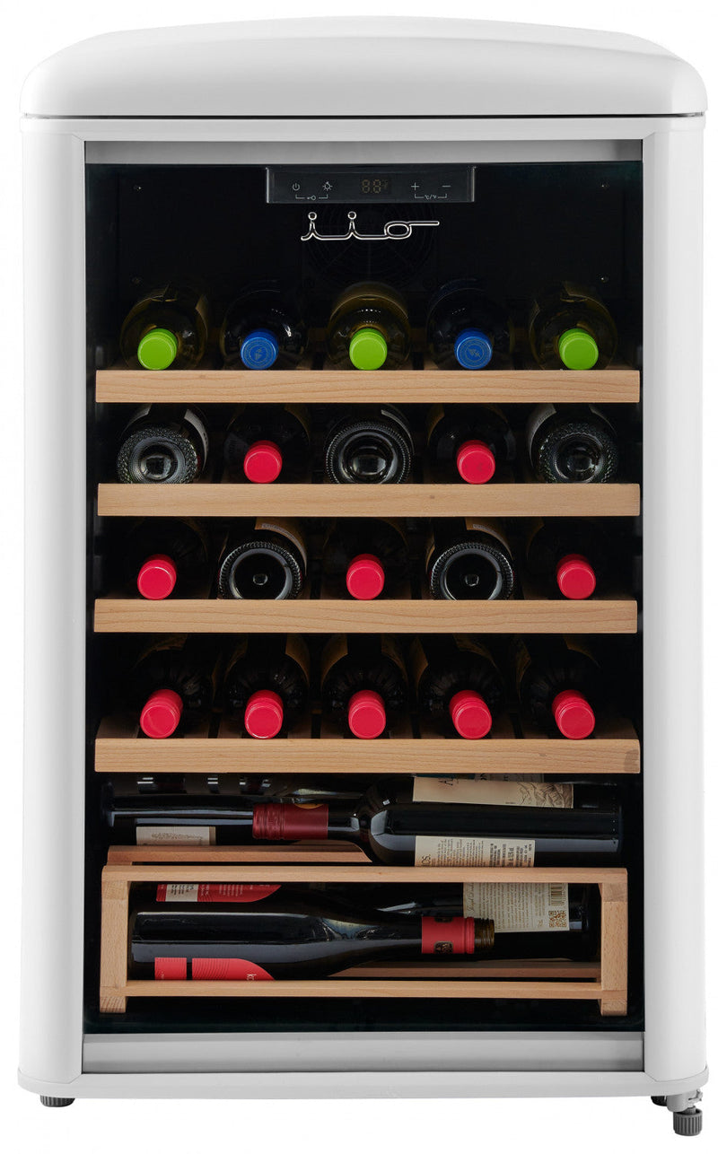 iio 30-Bottle Freestanding Retro Wine Cooler - IFF2-WS30-WH-V 