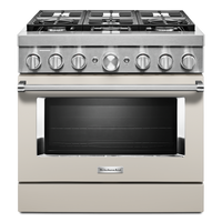 KitchenAid 36'' Smart Commercial-Style Gas Range - KFGC506JMH - Gas Range in Matte Milkshake 