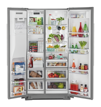 KitchenAid 19.9 Cu. Ft. Counter-Depth Side-by-Side Refrigerator - KRSC700HPS - Refrigerator in Stainless Steel with PrintShield™ Finish