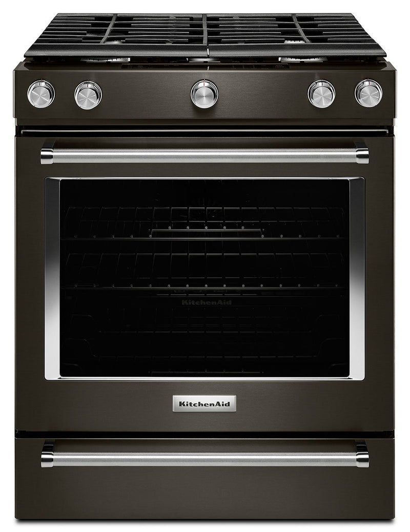 KitchenAid 5.8 Cu. Ft. 5-Burner Gas Convection Range – KSGG700EBS - Gas Range in Black Stainless Steel