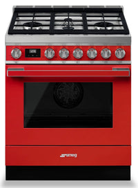 Smeg Portofino 3.6 Cu. Ft. Gas Range - CPF30UGGR|Cuisinière à gaz Smeg Portofino de 3,6 pi3 - CPF30UGGR