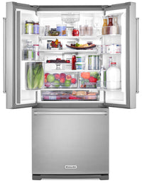 KitchenAid 19.7 Cu. Ft. French Door Refrigerator with Interior Water Dispenser - Stainless Steel - Refrigerator with Ice Maker in Stainless Steel