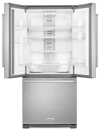 KitchenAid 19.7 Cu. Ft. French Door Refrigerator with Interior Water Dispenser - Stainless Steel - Refrigerator with Ice Maker in Stainless Steel