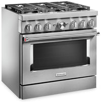 KitchenAid 36'' Smart Commercial-Style Dual Fuel Range - KFDC506JSS - Dual Fuel Range in Stainless Steel