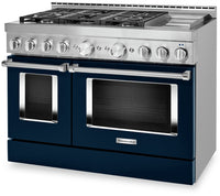 KitchenAid 48" Smart Commercial-Style Gas Range with Griddle - KFGC558JIB