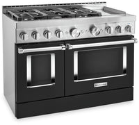 KitchenAid 48" Smart Commercial-Style Gas Range with Griddle - KFGC558JBK