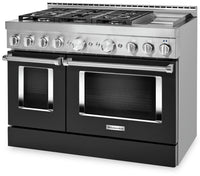 KitchenAid 48" Smart Commercial-Style Gas Range with Griddle - KFGC558JBK