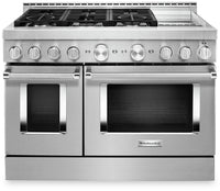 KitchenAid 48" Smart Commercial-Style Dual Fuel Range with Griddle - KFDC558JSS