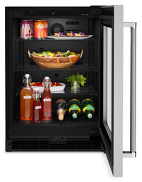 KitchenAid 5.2 Cu. Ft. Under-Counter Refrigerator with Glass Door - KURR214KSB 