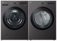 LG 5.8 Cu. Ft. Front-Load Washer and 7.4 Cu. Ft. Electric Dryer with TurboSteam® | Laveuse à chargement frontal 5,8 pi³ et sécheuse électrique 7,4 pi³ avec technologie TurboSteamMD LG | LGFL650B