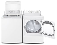 LG 5.8 Cu. Ft. Top-Load Washer and 7.3 Cu. Ft. Electric Dryer - White  |  Laveuse à chargement par le haut de 5,8 pi3 et sécheuse électrique de 7,3 pi3 de LG - blanches | LGTL7150