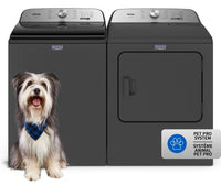 Maytag 5.4 Cu. Ft. Pet Pro Top-Load Washer and 7 Cu. Ft. Electric Dryer - Volcano Black 