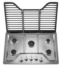 Whirlpool® 30-inch 5 Burner Gas Cooktop with EZ-2-Lift™ Hinged Cast-Iron Grates - WCG97US0HS - Gas Cooktop in Stainless Steel