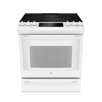 GE Profile 6.3 Cu. Ft. Slide-In 5-Element Smooth-Top Electric Range – PCS940DMWW