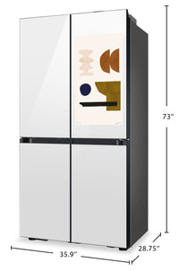 Samsung 36" 22.5 Cu. Ft. Bespoke Counter-Depth 4-Door Flex™ with AI Family Hub+™ Refrigerator - Whit… | Réfrigérateur BESPOKE Samsung de 22,5 pi³ et de 36 po de profondeur comptoir à 4 portes FlexMC avec …