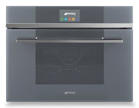 Smeg 1.77 Cu. Ft. Linea Built-In Wall Oven - SFU4104VCS|Four mural encastré Smeg Linea de 1,77 pi3 - SFU4104VCS