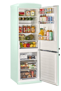 Classic Retro by Unique 24" 12 Cu. Ft. Bottom-Freezer Refrigerator - Summer Mint Green - UGP-340L LG AC | Réfrigérateur Classic Rétro par Unique de 24 po et de 12 pi3 à congélateur inférieur - vert menthe estival - UGP-340L LG AC | 340LLGAC