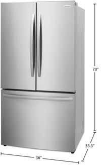 Frigidaire 36" 28.8 Cu. Ft. Standard-Depth French-Door Refrigerator - Smudge-Proof® Stainless Steel … | Réfrigérateur Frigidaire de 28,8 pi³ et de 36 po de profondeur standard à portes françaises - acier …