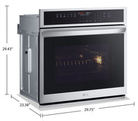 LG 4.7 Cu. Ft. Smart InstaView® Single Wall Oven with Air Fry - WSEP4727F  