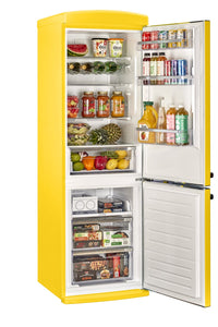 Classic Retro by Unique 24" 12 Cu. Ft. Bottom-Freezer Refrigerator - Canary Yellow - UGP-340L Y AC | Réfrigérateur Classic Rétro par Unique de 24 po et de 12 pi3 à congélateur inférieur - jaune canari - UGP-340L Y AC | U340LYAC