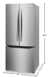 Frigidaire Gallery 30" 20 Cu. Ft. Standard-Depth French-Door Refrigerator - Smudge-Proof® Stainless … | Réfrigérateur Frigidaire Gallery de 20 pi³ et de 30 po de profondeur standard à portes françaises - …