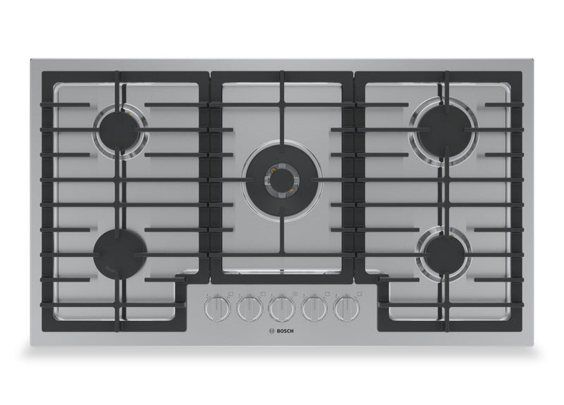 Bosch 36" 800 Series Gas Cooktop with Dual-Flame Power Burner - NGM8659UC | Surface de cuisson à gaz Bosch de série 800 de 36 po avec brûleur puissant à flamme double - NGM8659UC | NGM865UC