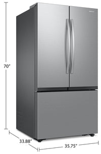 Samsung 36" 32 Cu. Ft. Full Depth French-Door Refrigerator - Stainless Steel - RF32CG5100SRAA | Réfrigérateur Samsung de 32 pi³ et de 36 po pleine profondeur à portes françaises - acier inoxydable…