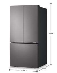 LG 25 Cu. Ft. Smart French-Door Refrigerator with Ice Maker - Black Stainless Steel - LF25S6200D | Réfrigérateur intelligent LG de 25 pi³ à portes françaises avec machine à glaçons - acier inoxydable noir - LF25S6200D | LF25S62D