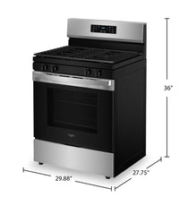 Whirlpool 30" 5.3 Cu. Ft. Gas Range with SpeedHeat™ Burner - WFGS3530RS | Cuisinière à gaz Whirlpool de 5,3 pi³ et de 30 po avec brûleur SpeedHeatMC - WFGS3530RS | WFGS353S