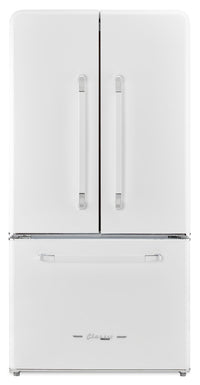 Classic Retro by Unique 36" 21.4 Cu. Ft. Counter-Depth Refrigerator - Marshmallow White - UGP-595L W AC | Réfrigérateur Classic Rétro par Unique de 36 po et de 21,4 pi3 de profondeur comptoir - blanc guimauve - UGP-595L W AC | U595LWAC