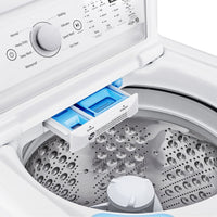 LG 5.6 Cu. Ft. Top-Load Washer with 4-Way™ Agitator and 7.3 Cu. Ft. Electric Dryer | Laveuse à chargement par le haut de 5,6 pi³ avec agitateur à 4 directions et sécheuse électrique de 7,3 pi³ de LG | LGTL7155