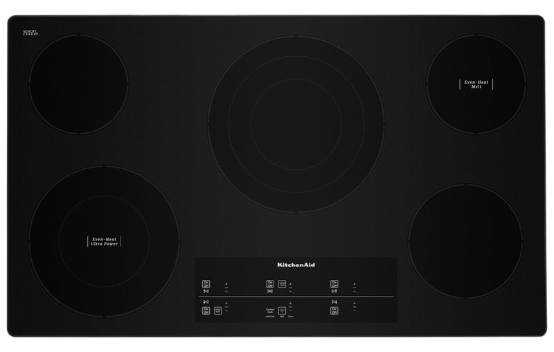 KitchenAid 36" Electric Cooktop with Touch-Activated Controls - KCES956KSS 