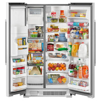Maytag 36" 25 Cu. Ft. Side-by-Side Refrigerator - White - MRSF4036PW | Réfrigérateur Maytag de 25 pi³ et de 36 po à compartiments juxtaposés - blanc - MRSF4036PW | MRSF40PW