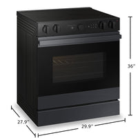 Samsung 6.3 Cu. Ft. Smart Electric Slide In Range with Air Fry and Air Sous Vide - Matte Black - NSE… | Cuisinière intelligente électrique encastrée Samsung de 6,3 pi³ avec friture à air et Air Sous Vide …