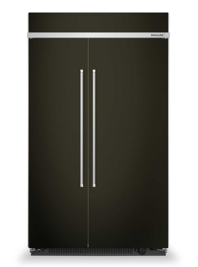 KitchenAid 48" 30 Cu. Ft. Side-by-Side Refrigerator - Black Stainless Steel PrintShield™ - KBSN708MB… | Réfrigérateur KitchenAid de 30 pi³ et de 48 po à compartiments juxtaposés - acier inoxydable noir av…