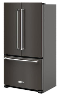 KitchenAid 36" 20 Cu. Ft. Counter-Depth French-Door Refrigerator - Black Stainless Steel - KRFC136RBS | Réfrigérateur KitchenAid de 36 po et de 20 pi3 de profondeur comptoir à portes françaises - acier inoxydable noir - KRFC136RBS | KRFC13BS