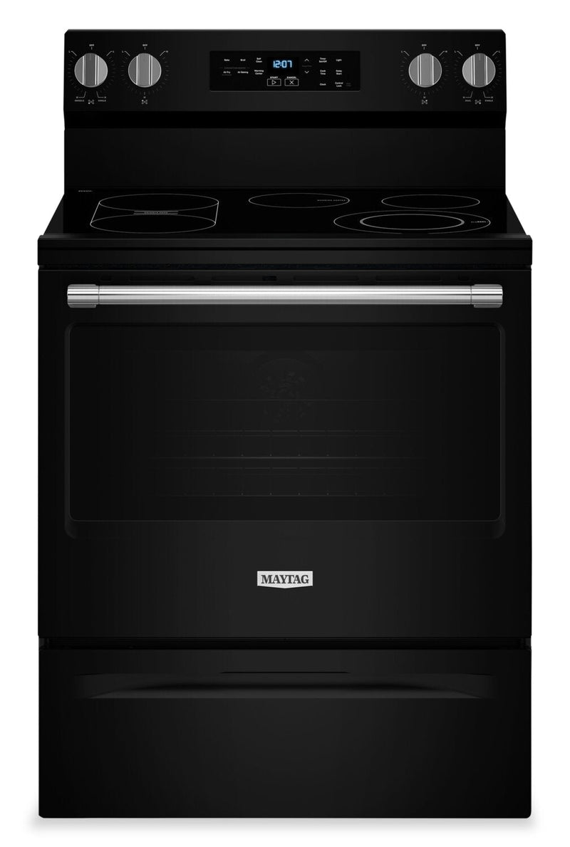 Maytag 30" 5.3 Cu. Ft. Electric Range with No Preheat Air Fry - Black - YMFES6030RB | Cuisinière électrique Maytag de 5,3 pi3 et de 30 po avec friture à air sans préchauffage - noire - YMFES6030RB | YMFES6RB