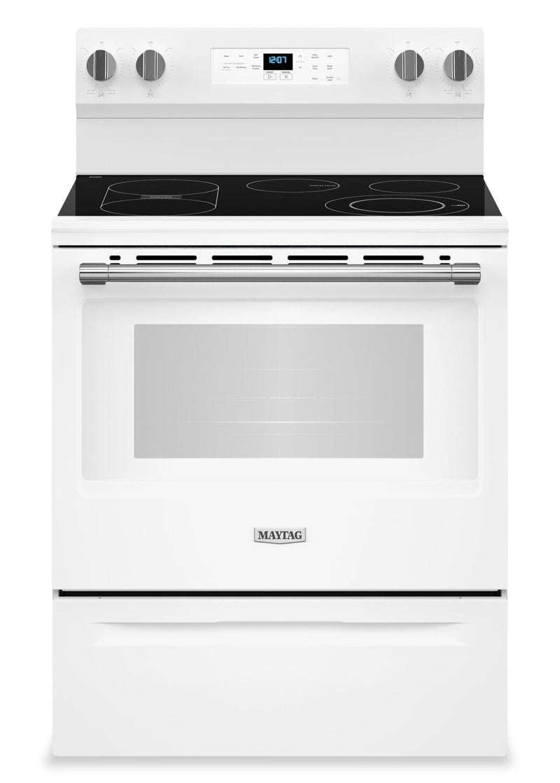 Maytag 30" 5.3 Cu. Ft. Electric Range with No Preheat Air Fry - White - YMFES6030RW | Cuisinière électrique Maytag de 5,3 pi3 et de 30 po avec friture à air sans préchauffage - blanche - YMFES6030RW | YMFES6RW