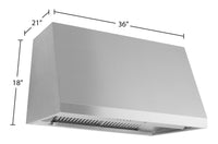 GE 36” Smart Commercial Range Hood - Stainless Steel - UVW93642PSS | Hotte de cuisinière intelligente commerciale GE de 36 po - acier inoxydable - UVW93642PSS | UVW93642