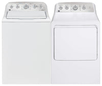 GE 4.9 Cu. FT. Top Load Washer and 7.2 Cu. Ft. Electric Dryer – White 