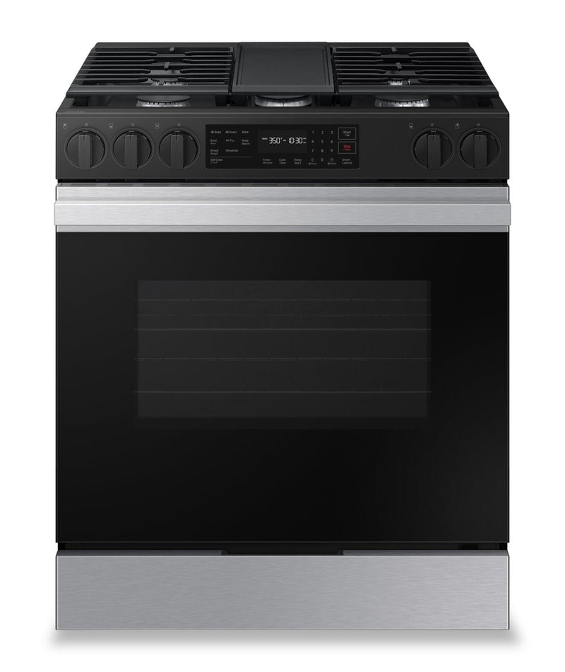 Samsung 6 Cu. Ft. Smart Gas Slide In Range with Air Fry and Fan Convection - Stainless Steel - NSG6D… | Cuisinière intelligente à gaz encastrée Samsung de 6 pi³ avec friture à air et convection par ventil…