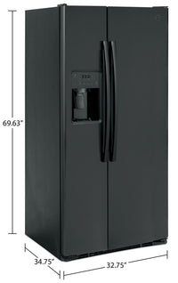 GE 23 Cu. Ft. Side-by-Side Refrigerator - GSS23GGPBB 