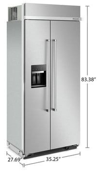 KitchenAid 36" 20.8 Cu. Ft. Side-by-Side Refrigerator - Stainless Steel with PrintShield™ - KBSD706M… | Réfrigérateur KitchenAid de 20,8 pi³ et de 36 po à compartiments juxtaposés - acier inoxydable avec …