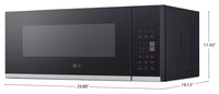 LG 1.3 Cu. Ft. Smart Low-Profile Over-the-Range Microwave Oven - MVEF1323F | Four à micro-ondes à hotte intégrée intelligent à profil bas LG de 1,3 pi3 - MVEF1323F | MVEF132F