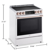 LG Studio 6.3 Cu. Ft. InstaView® Induction Range with Air Fry and Air Sous Vide - Essence White - LSIS6338NE | Cuisinière à induction LG Studio de 6,3 pi3 avec hublot InstaViewMD, friture à air et Air Sous Vide - essence blanche - LSIS6338NE | LSIS6338