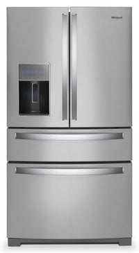 Whirlpool 36" 26 Cu. Ft. French-Door Refrigerator - Fingerprint Resistant Stainless Steel - WRMF7736… | Réfrigérateur Whirlpool de 26 pi³ et de 36 po à portes françaises - acier inoxydable résistant aux t…