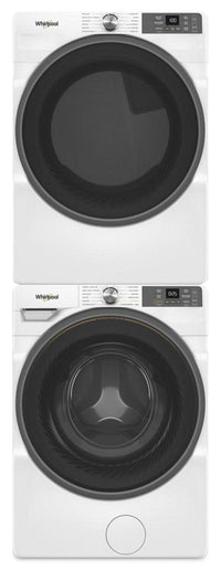 Whirlpool 5.2 Cu. Ft. Smart Front-Load Washer and 7.4 Cu. Ft. Gas Dryer - White  | Laveuse intelligente à chargement frontal de 5,2 pi³, sécheuse gaz de 7,4 pi³ de Whirlpool - blanches  | WHFL57WG