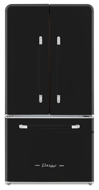 Classic Retro by Unique 36" 21.4 Cu. Ft. Counter-Depth Refrigerator - Midnight Black - UGP-595L B AC | Réfrigérateur Classic Rétro par Unique de 36 po et de 21,4 pi3 de profondeur comptoir - noir minuit - UGP-595L B AC | U595LBAC