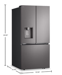 LG 33" 25 Cu. Ft. French-Door Refrigerator with Dual Ice Makers - Black Stainless Steel - LF25S6330D | Réfrigérateur LG de 33 po et de 25 pi³ à portes françaises avec machine à glaçons double - acier inoxydable noir - LF25S6330D | LF25S63D